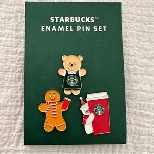 Starbucks NWT Holiday Enamel Pin Set